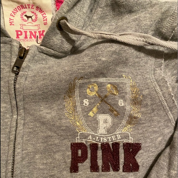 Vintage VS Pink full zip hoodie size large - Picture 4 of 5